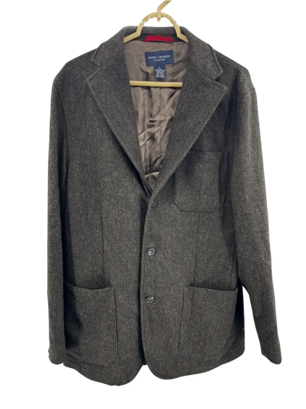 Daniel Cremieux Hunting Tweed lambswool Blue Label Sport Coat 3 button L brown